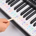 61 Key Colorful Transparent Piano Keyboard Stickers Electronic Keyboard Key Piano Stave Note Sticker