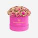 Classic Dome Hot Pink Suede Box | Neon Pink & Gold Roses