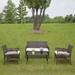 Outdoor 4-Piece Wicker Furniture Set Patio Conversation Set Dining Set