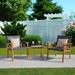 Patio Wicker Bar Set 3 Pieces Outdoor Conversation Set with Pillows