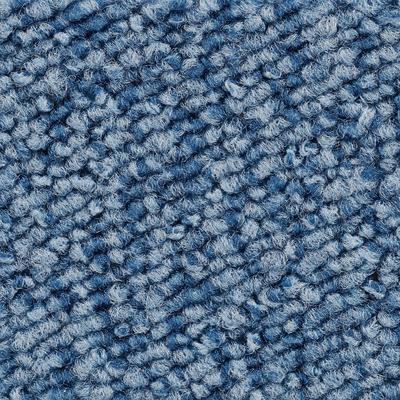 Teppichboden VORWERK "Passion 1005 (Luco), Schlinge - meliert, Made in Germany", blau (hell, blau), B:400cm H:6mm L:550cm, Polyamid, Teppiche, Wohnzimmer, Schlafzimmer, Kinderzimmer, Breite 400/500 cm