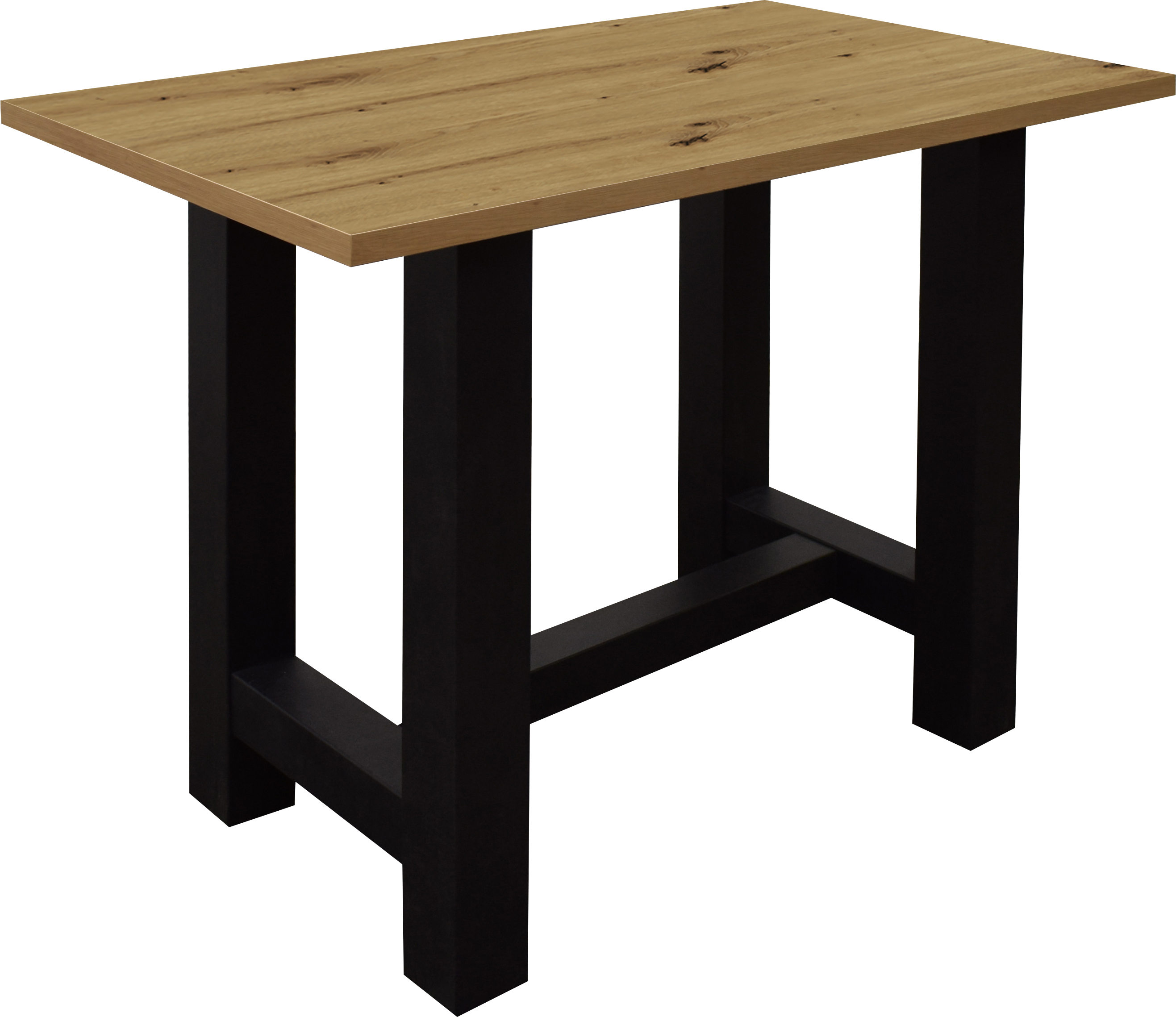 Bartisch MÄUSBACHER, schwarz (schwarzstahl, asteichefarben, schwarzstahl), B:160cm H:105cm T:70cm, Tische, Bartisch, Gestell in U-Form (Breite 120, 140 oder 160 cm)