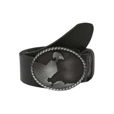 Ledergürtel, Damen, Gr. 90, schwarz, Leder, RETTUNGSRING BY SHOWROOM 019, unifarben, casual,modisch, Gürtel, Schließe »Burg auf Fehmarn Schwarz Satiniert mit Swarovski-Kristall Image