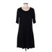 Cupio Casual Dress - Shift: Black Solid Dresses - Women's Size Medium