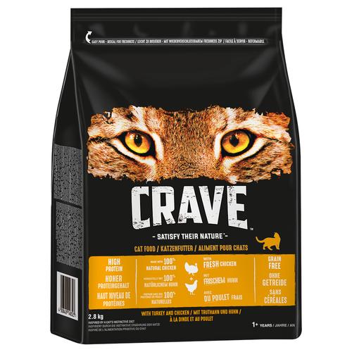 2,8kg Crave mit Truthahn & Huhn Katze Trockenfutter