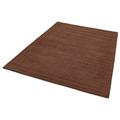 Lord of Rugs 100% Wool Rug for Living Room Dining Bedroom Hand Made Modern Bordered Quality Soft York Plain Rug (Chocolate, Small 80x150 cm (2'6"x5'))