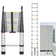 4.4M Telescopic Ladder Multi-Purpose Aluminium Telescoping Ladder Extendable Portable Household Ladder with 2 Hooks, EN131, 150kg/330lbs Max Load Capacity, Extension Ladder for Outdoor Indoor Home