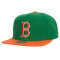 Men's Mitchell & Ness Green/Orange Boston Red Sox Hometown Snapback Hat