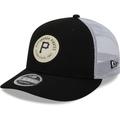 Men's New Era Black Pittsburgh Pirates Circle Trucker Low Profile 9FIFTY Snapback Hat