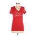 Sleeveless T-Shirt: Red Graphic Tops - Women's Size Medium