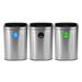 Alpine Industries ALP470-40L-R-T-CO 31 1/2 gal Multiple Material Recycle Bin - Indoor, Silver