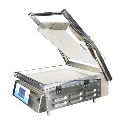 DoughXpress DXP-CS-1577 (11179) 120V Double Commercial Panini Press w/ Aluminum Smooth Plates, 120v, Stainless Steel