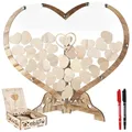Livre d'or en forme de cœur transparent décoration de mariage boîte en bois pour les invités