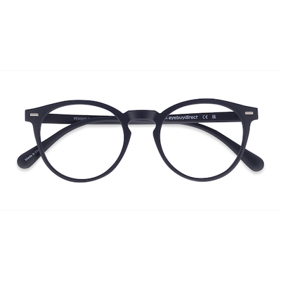 Unisex s round Matte Navy Plastic Prescription eyeglasses - Eyebuydirect s Peninsula