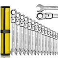 WOZOBUY Flex Head Ratcheting Wrench Set- Metric Ratchet Combination Wrenches CrV Gear Spanner Set