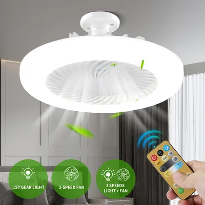 Ventilateur de plafond intelligent avec lumières et télécommande base de convertisseur ventilateur