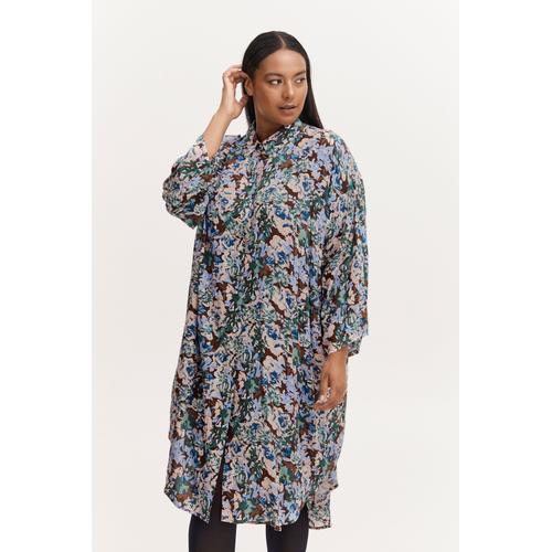 „Hemdblusenkleid FRANSA „“Fransa FPHAVIS DR 1″“ Gr. 46, EURO-Größen, braun (rain drum mix) Damen Kleider Blusenkleider“
