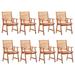 Buyweek Patio Dining Chairs 8 pcs Solid Acacia Wood