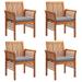 Buyweek Patio Dining Chairs with Cushions 4 pcs Solid Wood Acacia