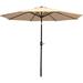 9-Foot Patio Umbrella - Push-Button Tilt And Crank Handle - Aluminum Pole And Polyester Shade Canopy - Beige