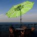 9 Outdoor Solar Powered 32 LED Light Patio Umbrella 8 Rib For Yard Garden Deck Market Table Crank Tilt UV Block