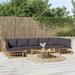 Buyweek 8 Piece Patio Lounge Set with Dark Gray Cushions Bamboo