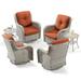 Meetleisure Outdoor Swivel Rocker Wicker Patio Chairs Sets of 4 With 2 Tables Orange