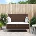 Buyweek 2-Seater Patio Bench with Cushions Brown Poly Rattan