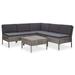 Buyweek 6 Piece Patio Lounge Set with Cushions Poly Rattan Gray