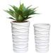 Luxenhome Planters For Outdoor Plants Set Of 2 Garden Plant s Indoor Outdoor Mgo Planting Flower s For Indoor Plants Large Flower Plant Outdoor Planters White Balcony Garden Tall Planter