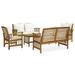 Buyweek 5 Piece Patio Lounge Set with Cushions Solid Acacia Wood