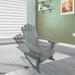 Reclining Outdoor Rocking Adirondack Chair - Walnut Grey Solid Wood Comfort Design Versatile Patio Deck or Garden Use with Wide Seat and Armrest
