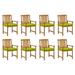 Buyweek Patio Chairs with Cushions 8 pcs Solid Acacia Wood