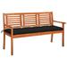 Buyweek 3-Seater Patio Bench with Cushion 59.1 Solid Eucalyptus Wood