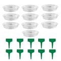 Wharick 10pcs Plant Pot Saucer Durable Plastic Plant Trays for Indoor Round Flower Plant Pot Saucer with 10 pcs Plant Labels Gardening Tools (6/8/10/12inch)