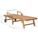 vidaXL Sun Lounger with Table and Cushion Solid Teak Wood