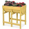 Raised Garden Bed Elevated Wood Planter Box Stand Planter Garden Grow Box Kit W/Legs For Vegetable Flower Herb Outdoor Planter Box W/Shelf For Garden Patio Backyard Natural