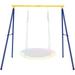 550Lbs Metal Swing Sets For Backyard Heavy Duty Full Steel Swing Frame A-Frame Swing Stand All Weather W/Ground Stakes Adjustable Ropes Great Gift For Indoor Outdoor Kids And Adults