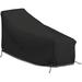 Patio Chaise Lounge Cover 18 Oz Waterproof - 100% Weather Resistant Outdoor Chaise Cover PVC Coated With Air Pockets And Drawstring For Snug Fit (80W X 34D X 32H Black)