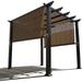 Universal Pergola Replacement Canopy Shade Cover With Breathable HDPE Fabric & Rod Pockets For 10 X 10 FT Pergola Canopy Size: 192 L X 106 W (Mocha Brown)