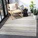 cabana collection accent rug - 4 5 x 6 5 ivory & grey stripe design non-shedding & easy care indoor/outdoor & washable-ideal for patio backyard mudroom (cbn323b)