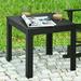 Black Wooden Square Side End Table - Versatile Patio Coffee Bistro Table for Indoor and Outdoor Use