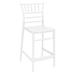 Luxury Commercial Living 40.5 White Glossy Outdoor Patio Counter Stool