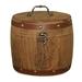 JINGT Portable Antique Mini Wooden Barrel Storage Box for Tea Leaf Coffee Flour Beans