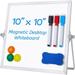 Small Dry Erase White Board 10 x 10 inch Double-Sided Magnetic Portable White Board Desktop Foldable Tabletop Whiteboard Easel for Home Office Classroom