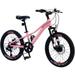 Kids Mountain Bikes 20 inch for Girls and Boys Shimano 7 Speed Mountain Bycicle with Disc Brakes 85% Assembled Pink