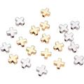 20 PCS 18K Gold Plated & Platinum Plated Cross Spacer Beads Metal Beads for DIY Jewelry Making Findings and Other Craft Work - 8x8x3mm