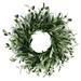 Baywell 17.7 inches Artificial Green Olive Wreath Greenery Wreath with Olive Leaves Olive Bean for Front Door Indoor Outdoor Farmhouse Home Wall Window Festival Wedding Decor