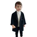 Toddler Kids Baby Girls Boys Plaid Coat Elegant Notched Collar Double Jacket Wool Coat Trench Coat