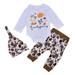 YDOJG Boy Clothes Outfit Set Baby Girl Boy Clothes Thanksgiving Romper Cute Letter Pumpkin Turkey Print Outfits 3Pcs Hat Clothing Long Sleeve For 12-18 Months